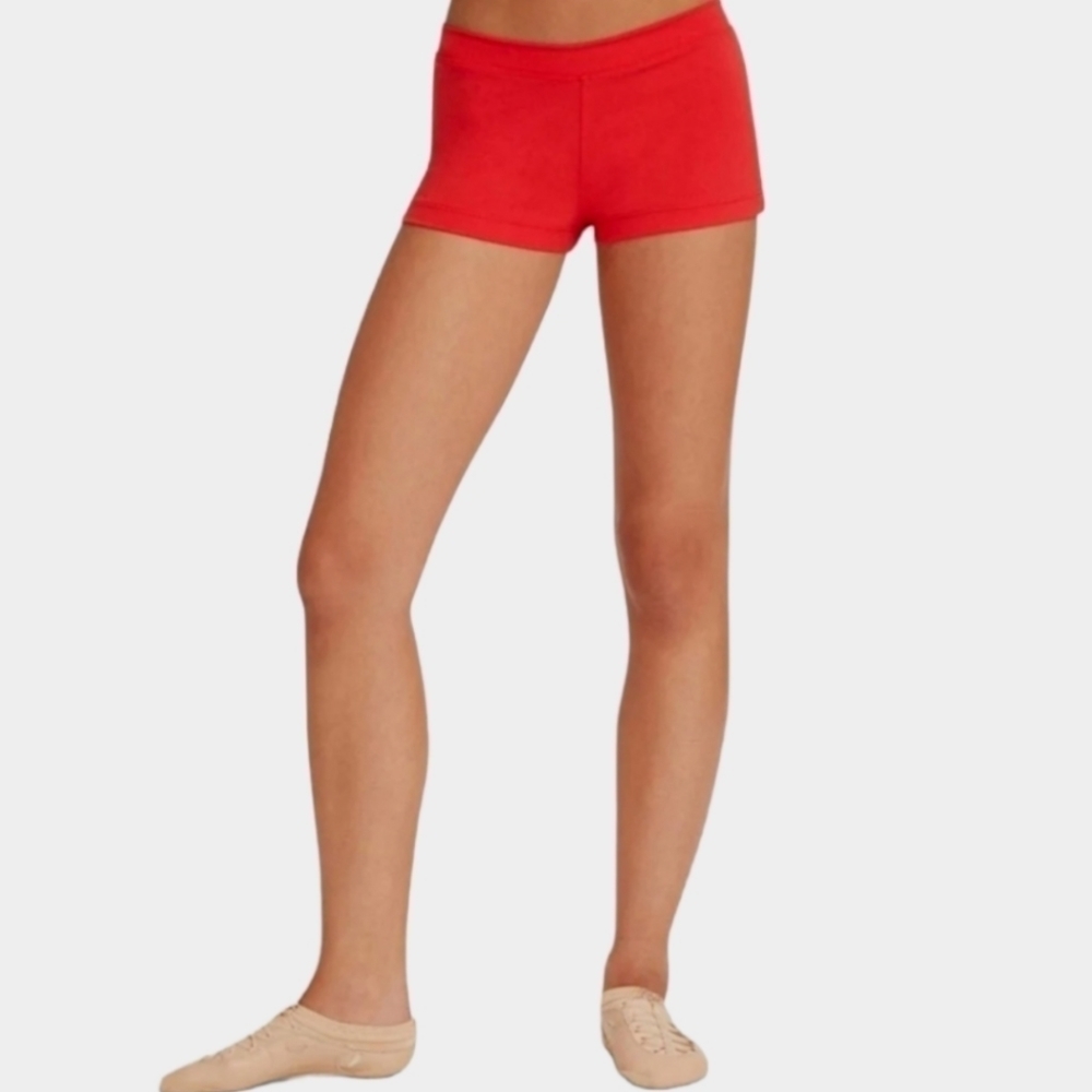 Capezio Boy Cut Low Rise Red Dance Shorts Size Medium